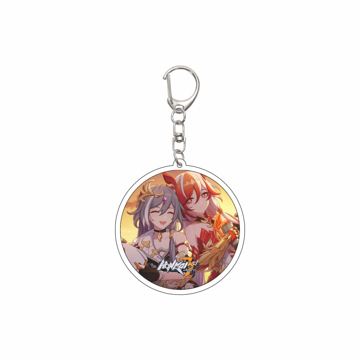

55MM Anime Honkai Impact 3 Keychain Otto Apocalypse/Aponia/Kalpas/Kallen Kaslana Key Chain Acrylic Model Plate Christmas Gifts 55mm