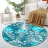 Tropical Floral Leaf Pattern Print round rug, living room, bedroom, playroom carpet, non slip floor mat, gift