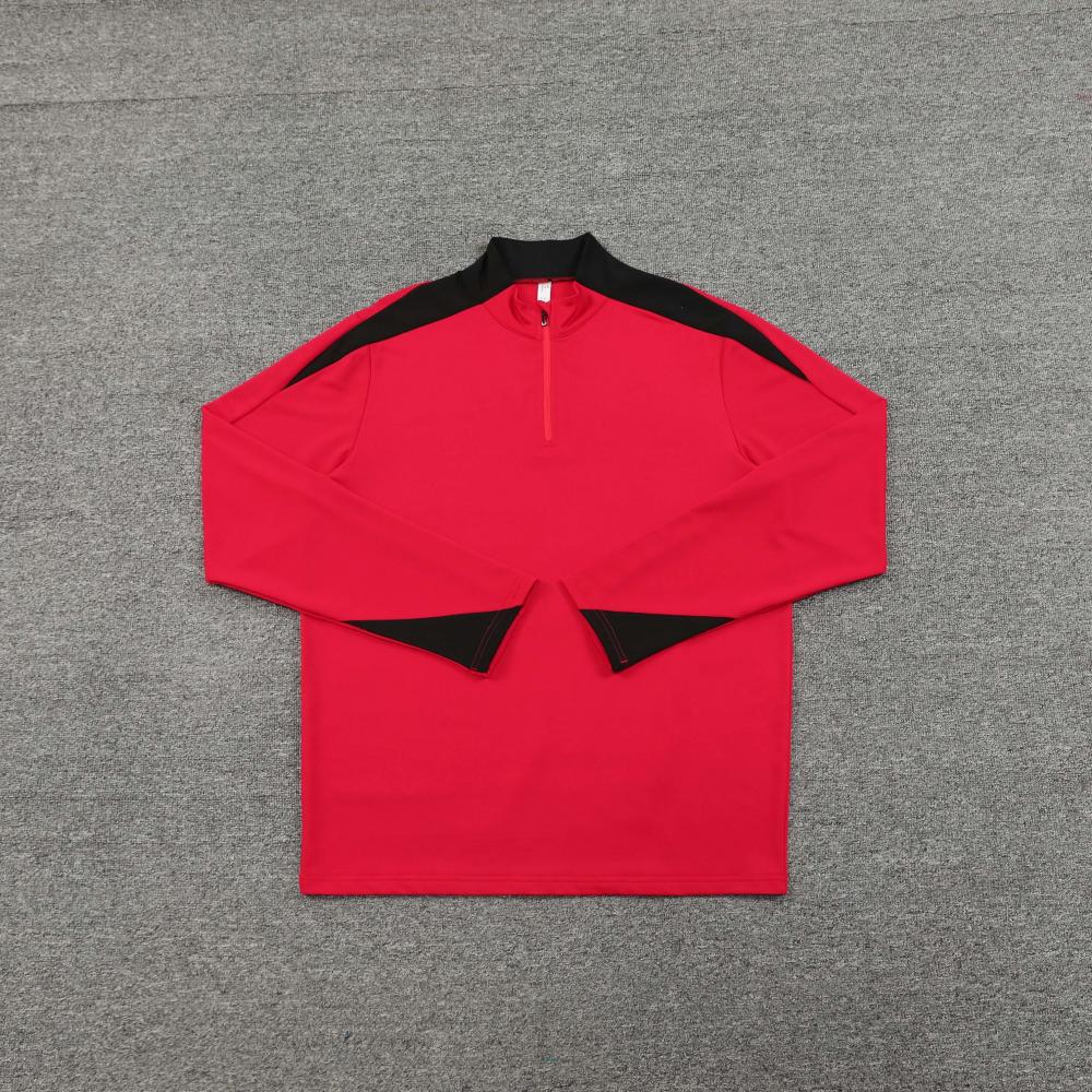 Cross-border Half-pull Long-sleeved Football Jersey Set Printed Adult Jersey Spring Autumn and Winter Long-sleeved Training Jersey Sportswear Jacket