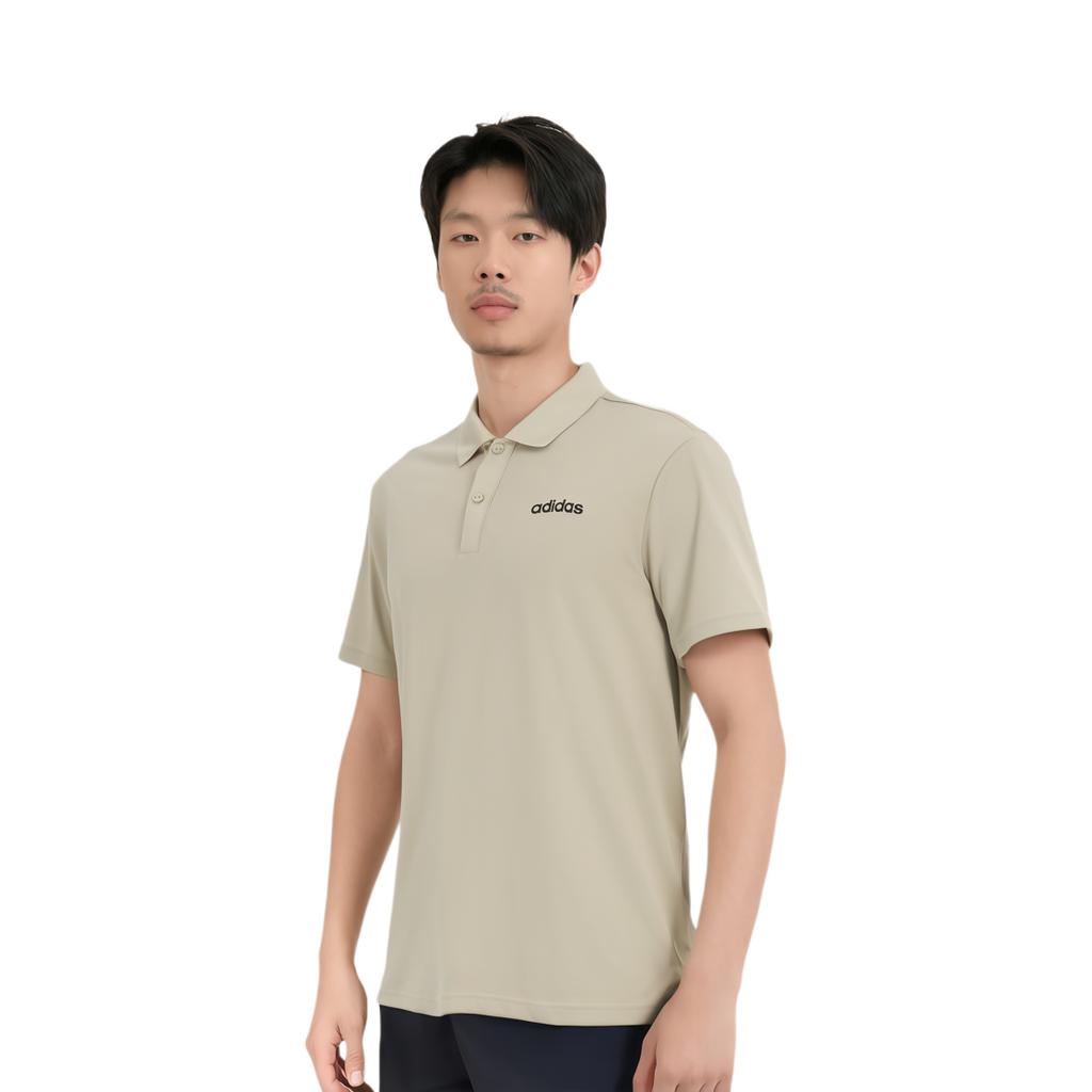 Adidas Pullover Comfortable Solid Color Short Sleeve Polo Shirt Men Polo Shirts Khaki JN9794