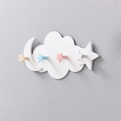 Niedliche Stern-Mond-Wolke-Wand-Kleiderhaken, nagelfrei, für die Küche, Aufbewahrungshaken, Kinderzimmer, dekorativer Schlüsselaufhänger