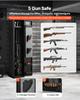 VEVOR Gun Safe, Heavy Duty Cold-Rolled Steel Rifle Cabinet with Fingerprint & Key, Large Long Gun Cabinet with Magazine and LED