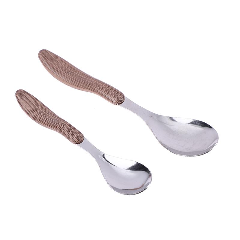 1 szt. Sztućce ze stali nierdzewnej z imitacją drewnianej rączki, zachodnia zastawa stołowa, łyżka do deseru i zupy, zastawa stołowa do baru i restauracji zachodniej
