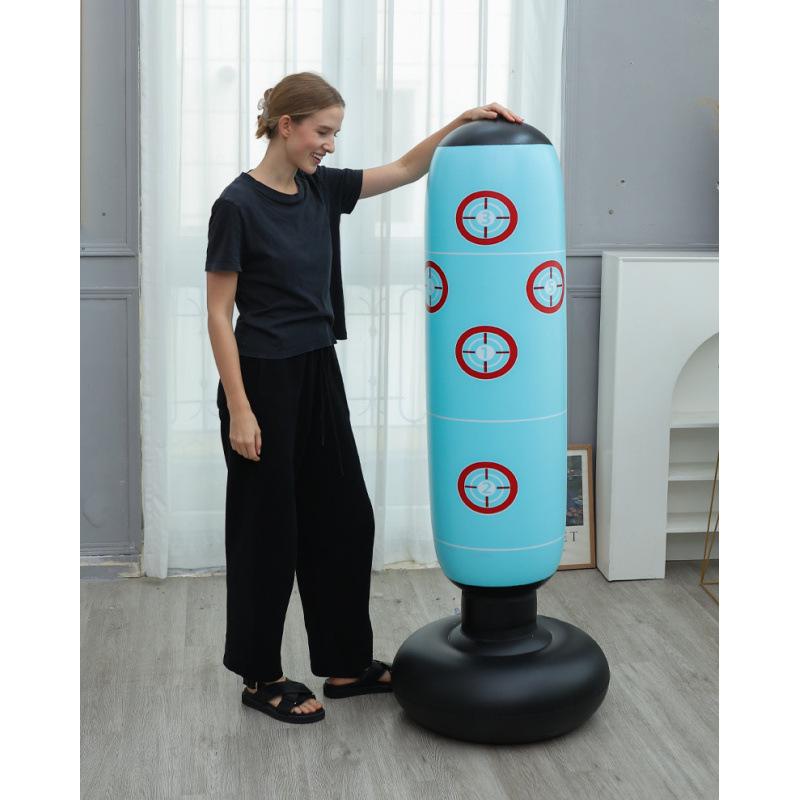 Inflatable Fitness Boxing Pillar Stress Relief Toy, PVC Thick 1.6m Tumbler for Adults