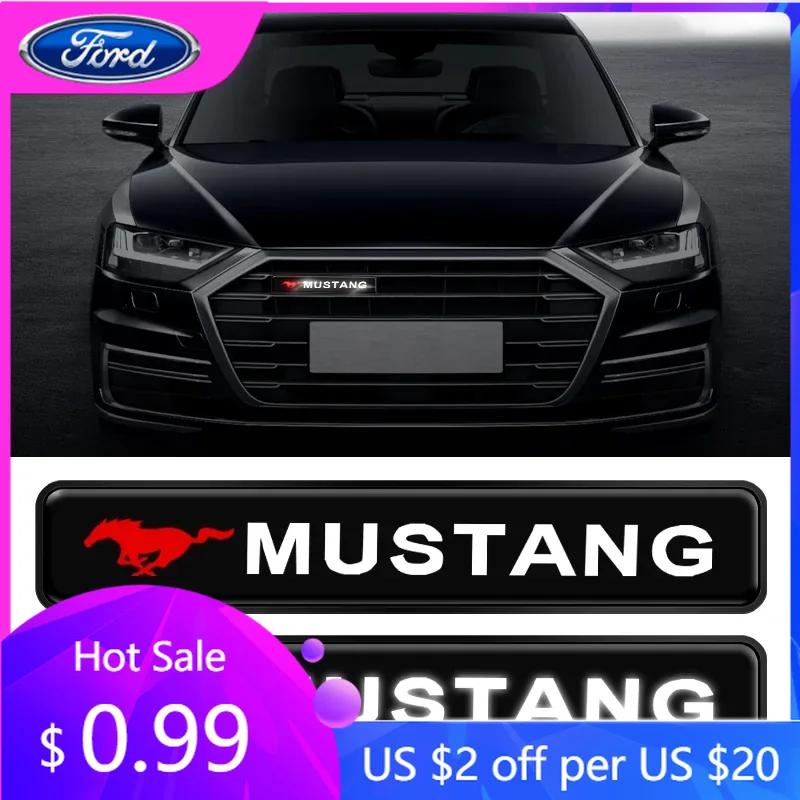 Car Sticker Car Front Hood Grille Emblem LED Waterproof Modified Light For Ford Mustang spoiler Shelby GT 350 500 Cobra e Focus nero