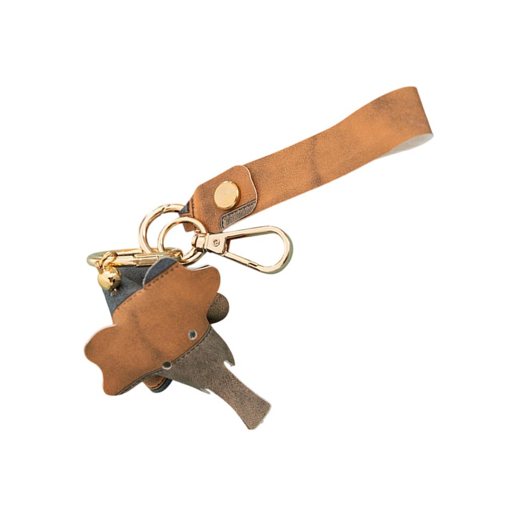 Cute Elephant Keychain Soft PU Leather Key Accessory for Bags Keys Gift Fashionable Animal Design Decorative Charm