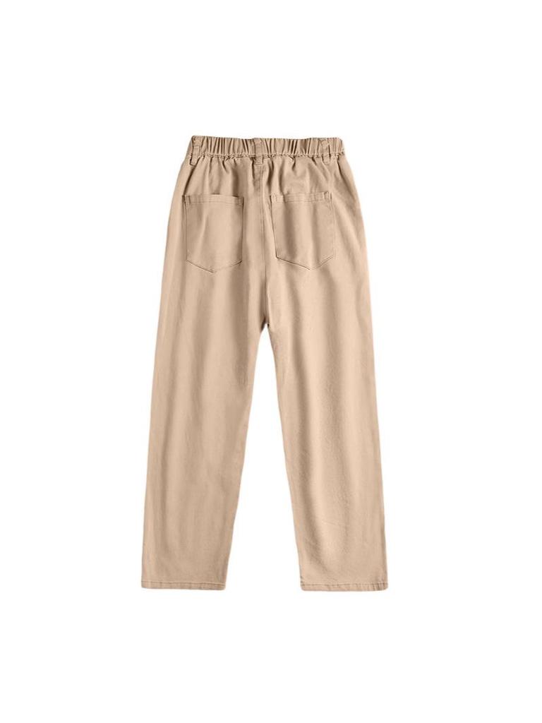 Khaki School Uniform Pants for Primary and Middle School: Boys' Spring/Autumn Cotton Casual Pants & Girls' Stretch Cotton Long Pants