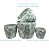 Blue and White Porcelain Chinese Ceramic Flower Pots - 4-Piece Set for Indoor and Outdoor Plants