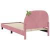 Children s Bed Frame with Headboard Pink 90 x 190 cm Velvet
