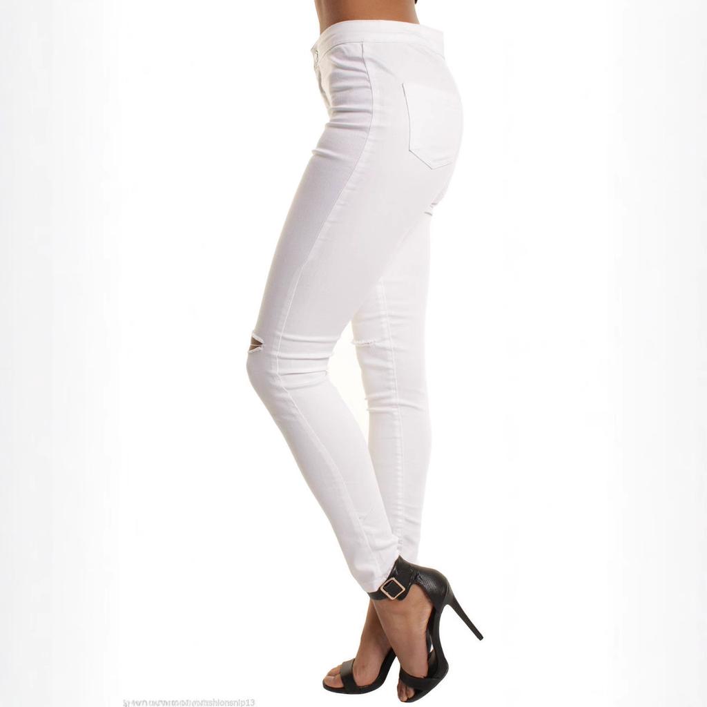 Nuevos Jeans Skinny Elásticos para Mujer 2026, Pantalones Lápiz de Tiro Alto con Rodilla Rota y Corte Levanta Glúteos para un Look Adelgazante