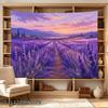2D Flat - 2D Flat - 1pc 2D Flat Tapestry Lavender Field at Sunset Countryside Landscape Tapestry