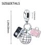 Authentic Charm Bead Charms copper Plated Earth Camera Luggage Hanger Bead Charms Compatible With Bracelets Women Jewellery Making Diy Gift