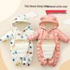 Kuscheliger Neugeborenen-Baumwoll-Einteiler - Dicke Herbst-Winter-Oberbekleidung für Ausflüge und Krabbeln