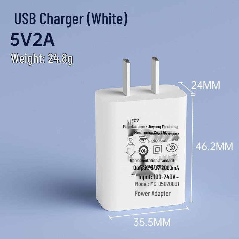 3C-zertifizierter USB-Netzteiladapter: 5V2A & 5V1A Mobiles Ladegerät für Universelle Geräte