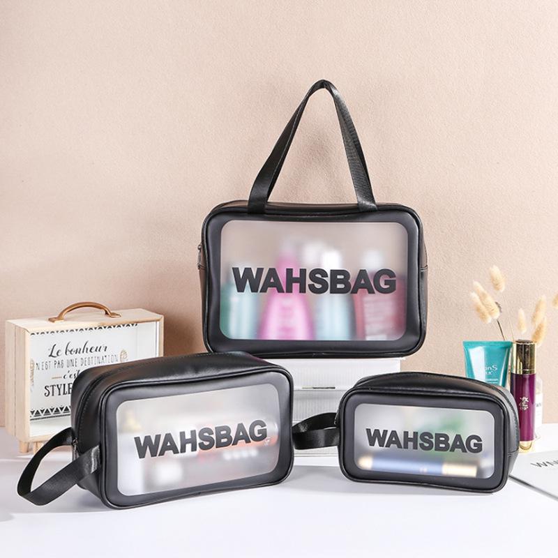 Waterproof Portable Transparent Makeup Bag - Large Capacity Travel Cosmetic Organizer for Women
