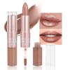 Damen Dual-Tip Lippenfarbe, Feuchtigkeitsspendendes Schimmer-Finish, Langanhaltender, Nicht Klebriger Flüssig-Lippstift, 2-in-1 Make-up Essential