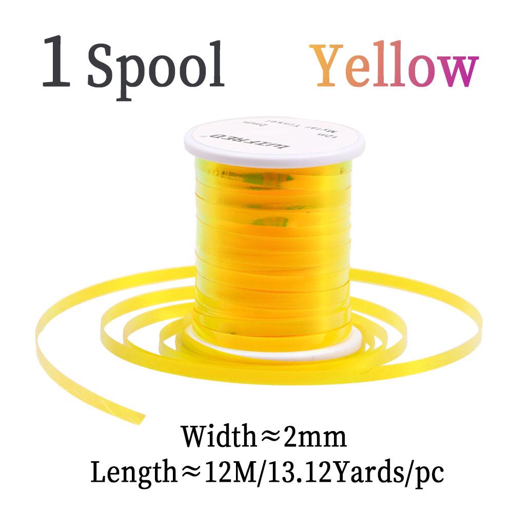 

2 мм 2 тона материал для вязания мушек плоский майларовый мишурный для стримера флэшбэк нимфы комариное тело ребро рыболовная приманка жёлтый