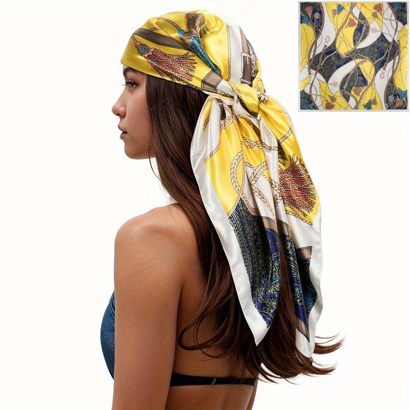 

Большой квадратный платок 90*90см, атласный платок из набивного шелка 90*90cm