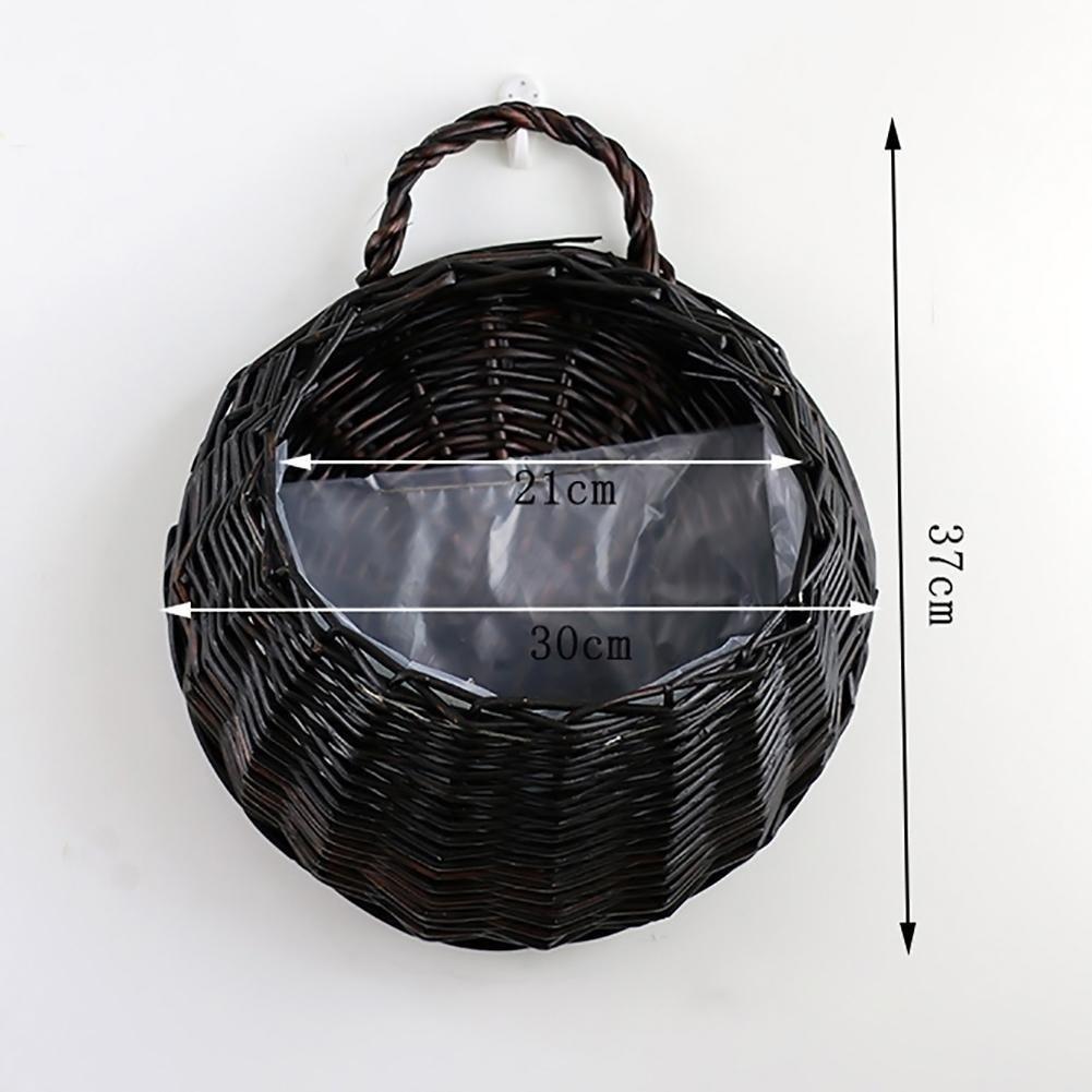 Handmade Wicker Rattan Basket Nest Flower Pot Planter Hanging Vase Container