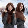 Cappelli con Cappuccio a Maglia Monocolore Antivento Berretti per Ragazze Cappello Invernale Balaclava Cappello Sciarpa per Donne