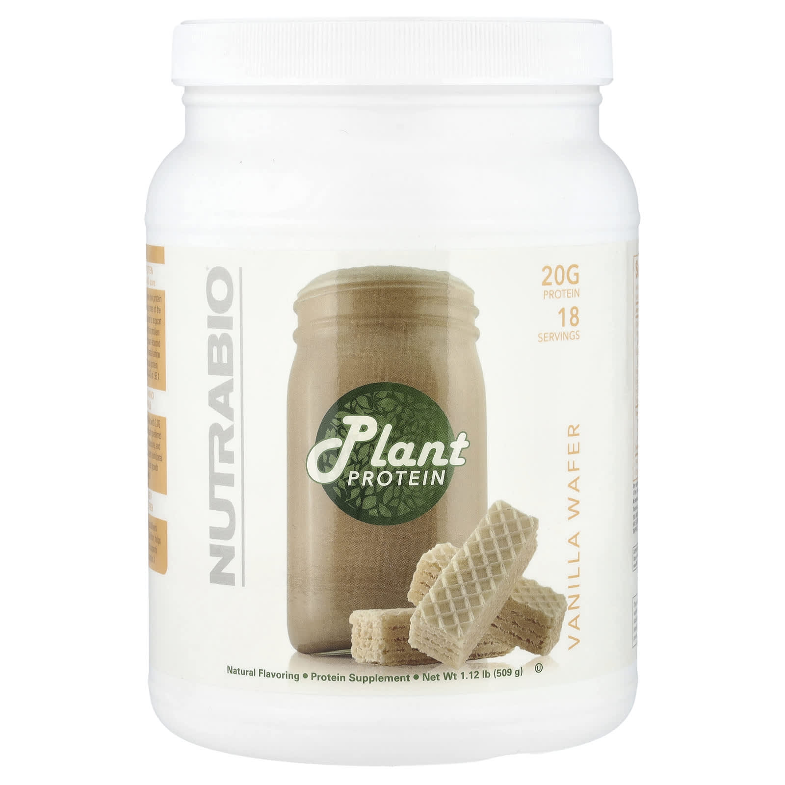 

NutraBio, Plant Protein, Vanilla Whopper, 1.12 lb (509 g)