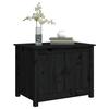 Vidaxl Stolik Kawowy, Czarny, 71X49X55 Cm, Lite Drewno Sosnowe