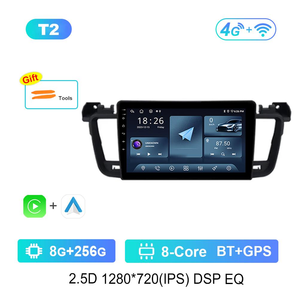 For Peugeot 508 508SW 2011 - 2018 Carplay Android Intelligent System 9'' Car Radio Multimedia Player WiFi GPS Navi 4G IPS Screen