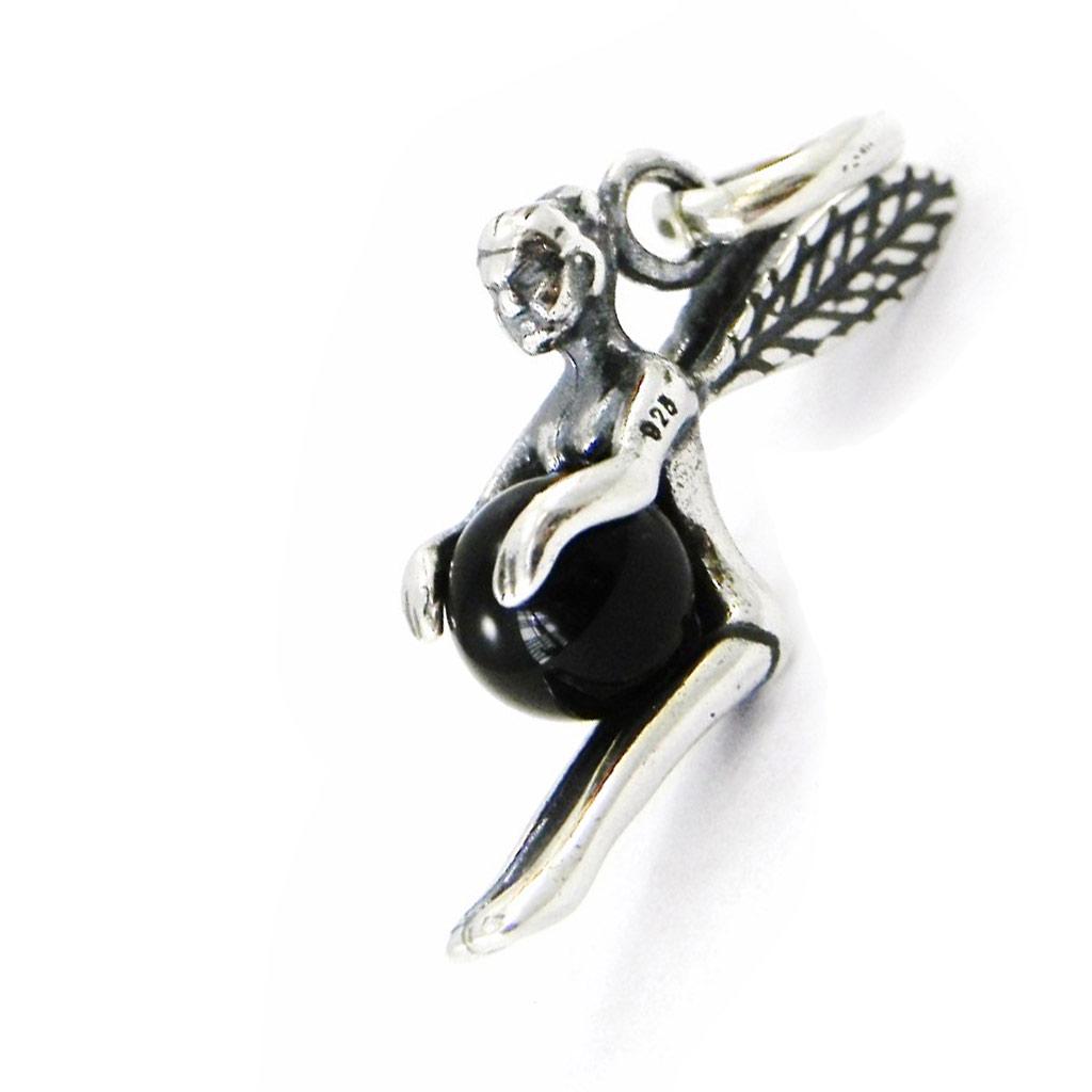 Les Trésors De Lily [D7009] - Silver 'Tinkerbell' Onyx Pendant