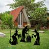 1/3 Stück Halloween Hexe Dekorative Gartenstecker Wetterfestes Metall Outdoor Terrasse Hof Rasen Gruselige Hexe Silhouette Schild Stecker Ornament