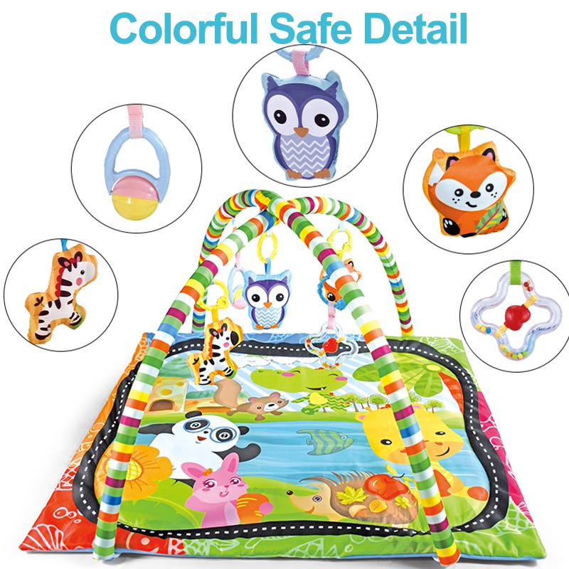 Cartoon Square Baby Fitness Frame Educational Children Play Mat Infant Crawling Blanket Rug Kids Activity Gym Toys Gift