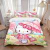 3pcs Hello Kitty In a Pink Garden Print Cover Set Ultra Soft, Breathable, and Comfortable Bedding with Stylish Design for Bedroom and Guest Room