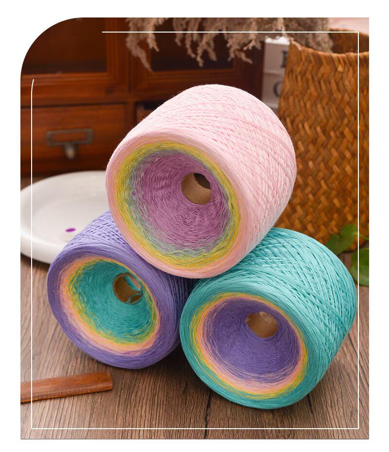 Gradient Mercerized Cotton Yarn for Handmade Knitting and Crochet - Ideal for Shawls, Scarves, Short-Sleeved Dresses, and More.