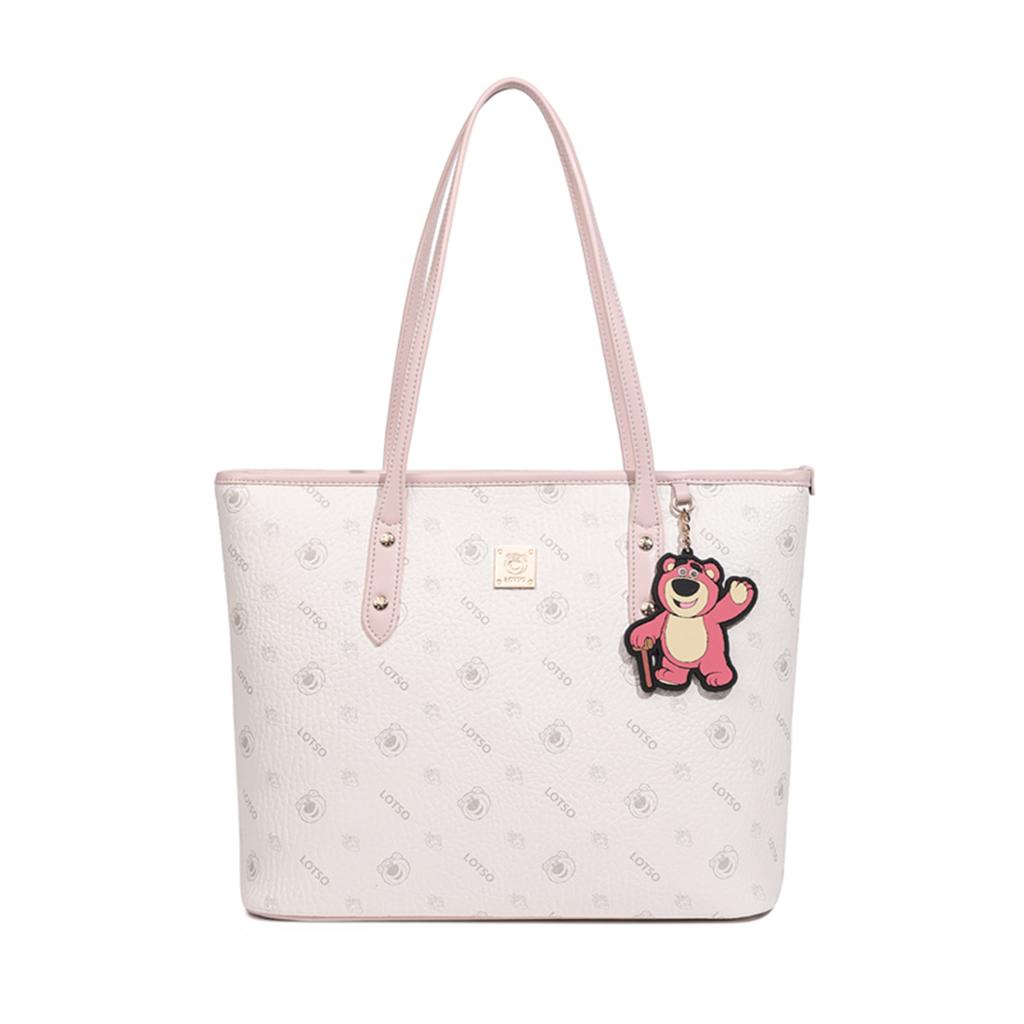 New Disney Strawberry Bear Series PVC Tote Bag, Shoulder Bag Women's Pink BMK-72609P