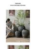 Wabi-Sabi Style Large Grey Ceramic Vase for Living Room Decor