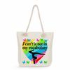 Multifunctional Gymnastics Printed Thick Rope Shoulder Beach Bag Casual Large Capacity Handbag 0244 CLE