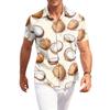 Camisa Casual de Hombre de Corte Holgado con Estampado Hawaiano de Manga Corta, Cuello Abotonado, Ligera, Camisa de Verano para la Playa, para Actividades al Aire Libre