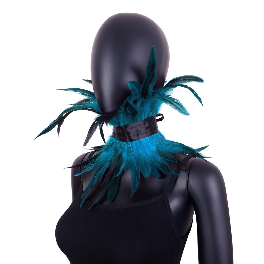 Gothic Style, Feather Scarf, Halloween Decoration, Makeup Ball, Runway Show Accessories, Scarf Clothing Accessories