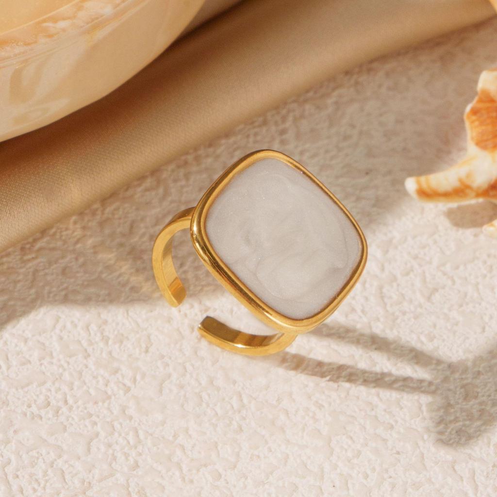 Unisex Französisches Design Titanstahl Offener Ring