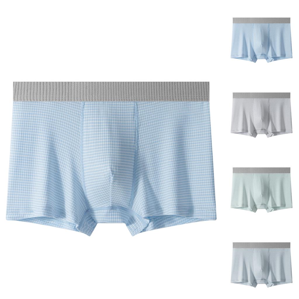 Men's Thin Breathable Boxer Briefs Youth Underwear Soft Stretch Waistband Lightweight Four-Point Design Comfortable Fit