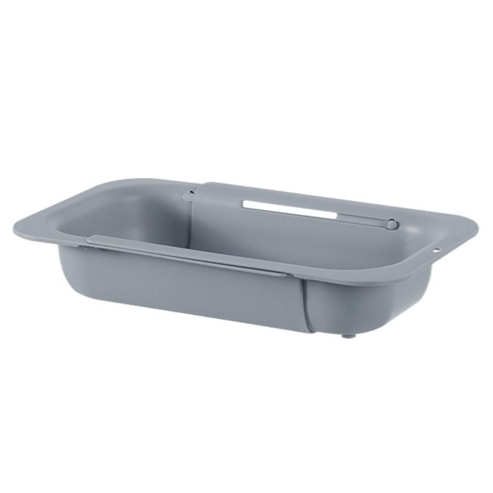 

Colander Over the Sink Strainer Basket Extendable Sink Colander Wash Fruits Vegetable Drain Cooked Pasta and Dishes Kitchen Tool сірий колір