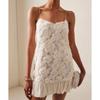 European American Women's 3D Rose Ruffle Patchwork Camisole Dress