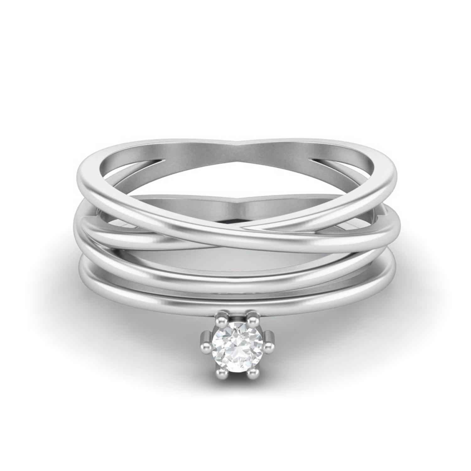 3mm Round Moissanite 925 Sterling Silver Twisted Women Wedding Ring