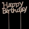 New Iron Happy Birthday Cake Topper Pink Gold Silver Acrylic Kids Men Women Cake Decorations For Baby Shower Gift Supplies
