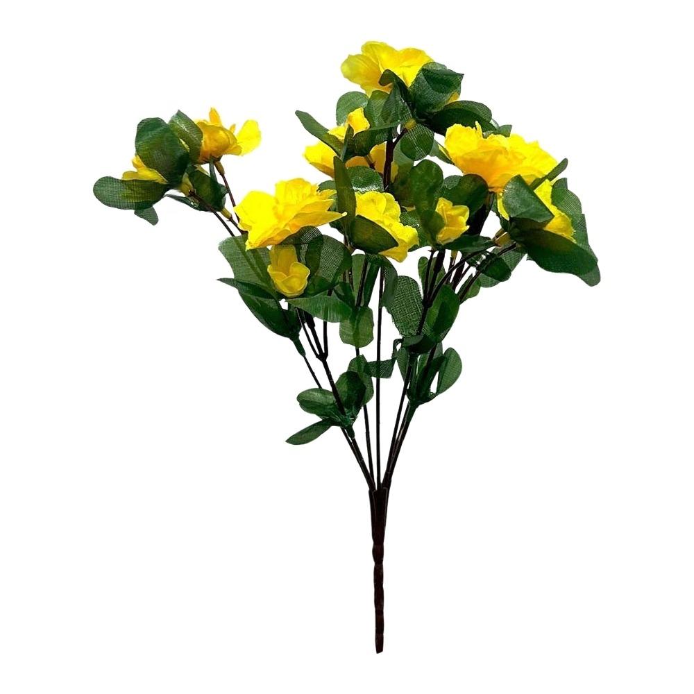 Fake Flowers Artificial Azalea Flowers Branches Simulation Plant Real Touch Simulation Azalea Floral Floral Craft Art Realistic жёлтый