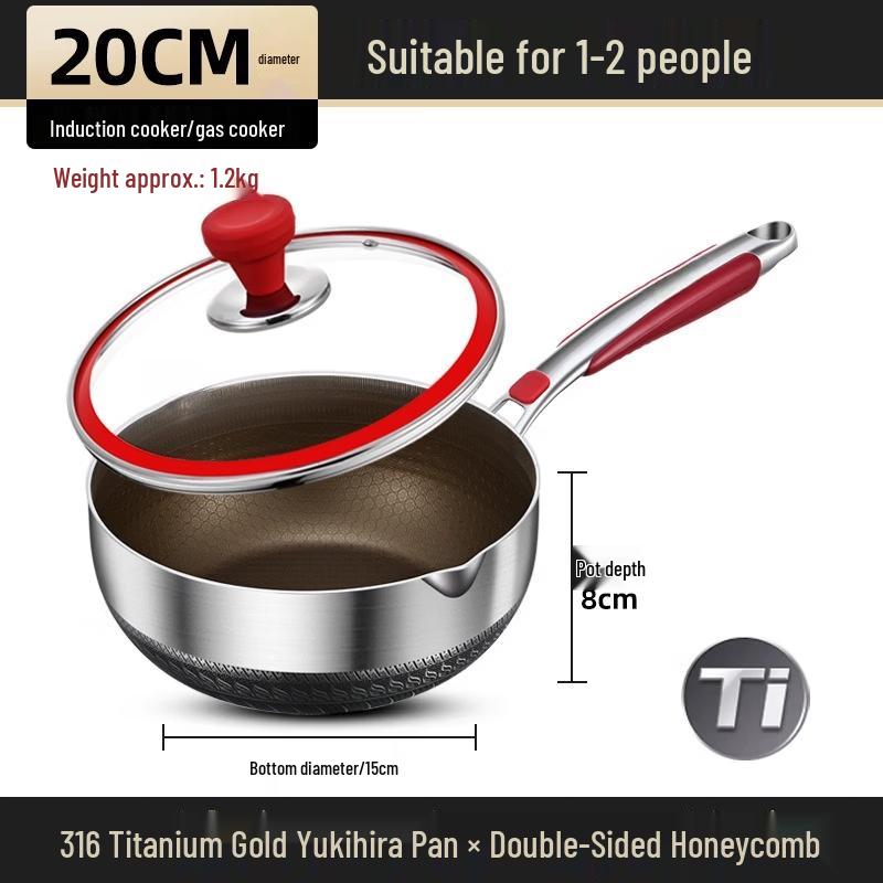 Wutuo 316 Stainless Steel 20cm Saucepan with Lid