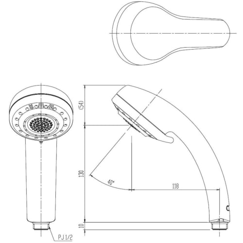 LIXIL INAX Ecoful Multifunctional Shower Shower Head Only BF-SB6