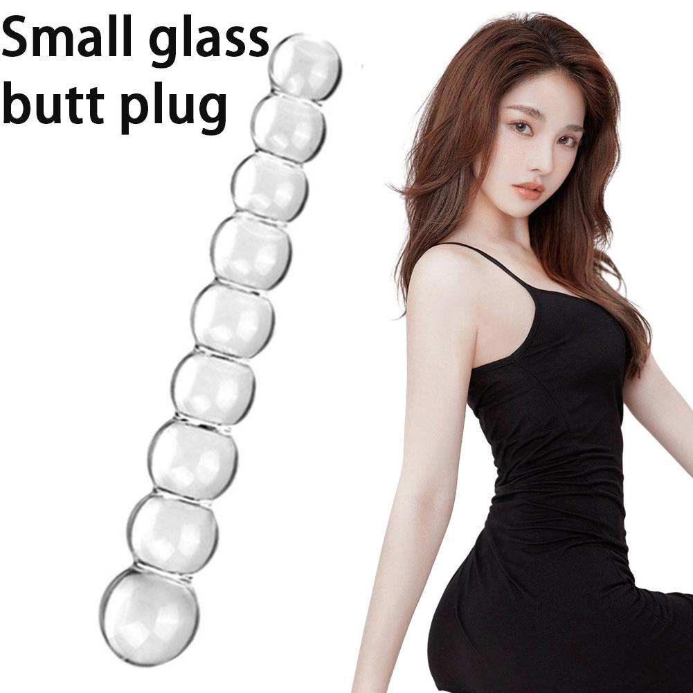Glass Anal Plug Six-piece Set Pulling Beads Dual Use Small Dildos Butt Plugs Masturbation Posterior Dilation Adult Sex Toys