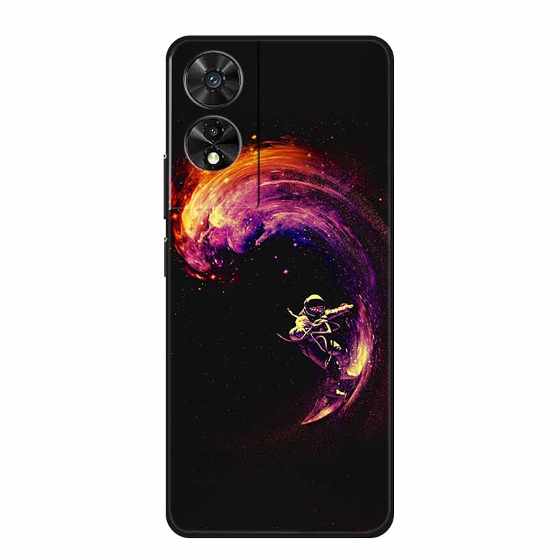 For TCL 505 Case Cartoon Pattern Black Silicone Luxury Phone Cases for TCL 505 Shockproof Soft Covers for TCL 505 TPU Funda Capa