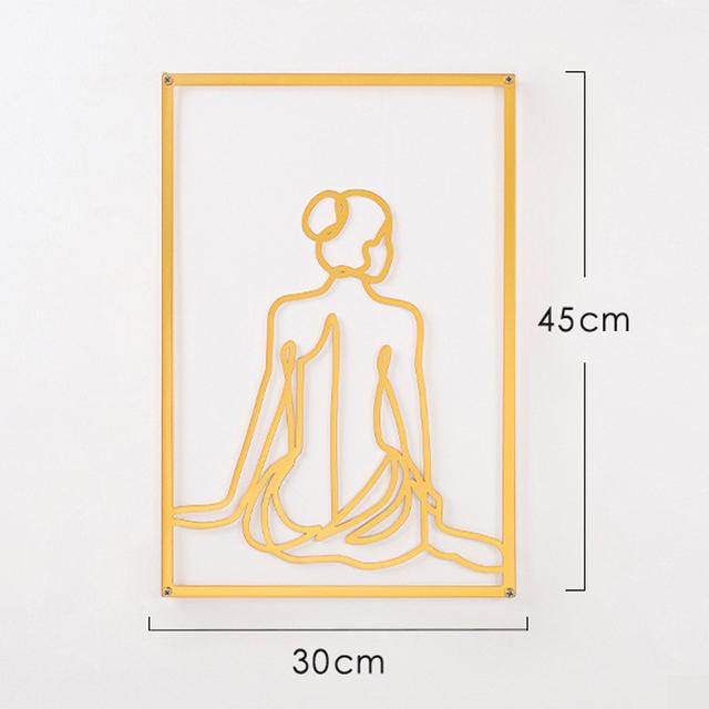 Abstract Home Decoration Woman Iron Wall Hanging Wall Line Drawing Wall Decor Modern Metal Body Outline Poster Bedroom Decor