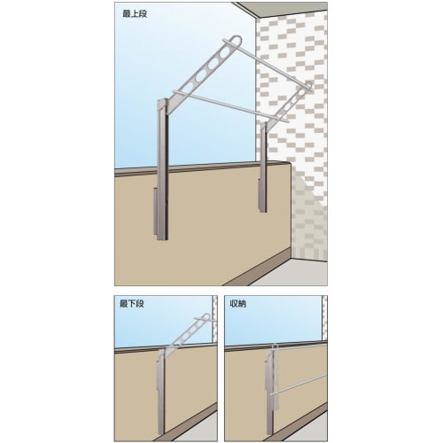 Kawaguchi Giken Hosclean GP-55-DB Dark Bronze, a pair of waist-mounted clotheslines made from die-cast aluminum, extruded aluminum, and polyacetal.